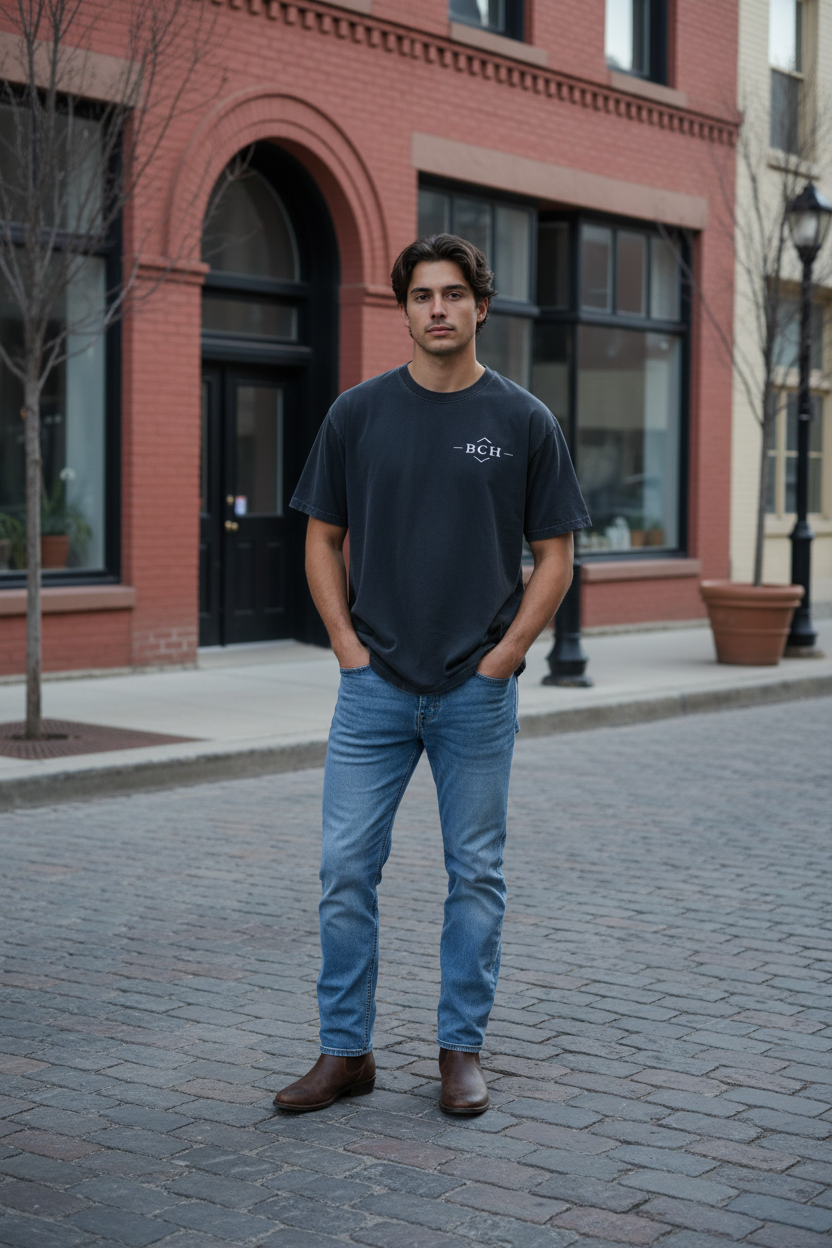 Downtown storefront men