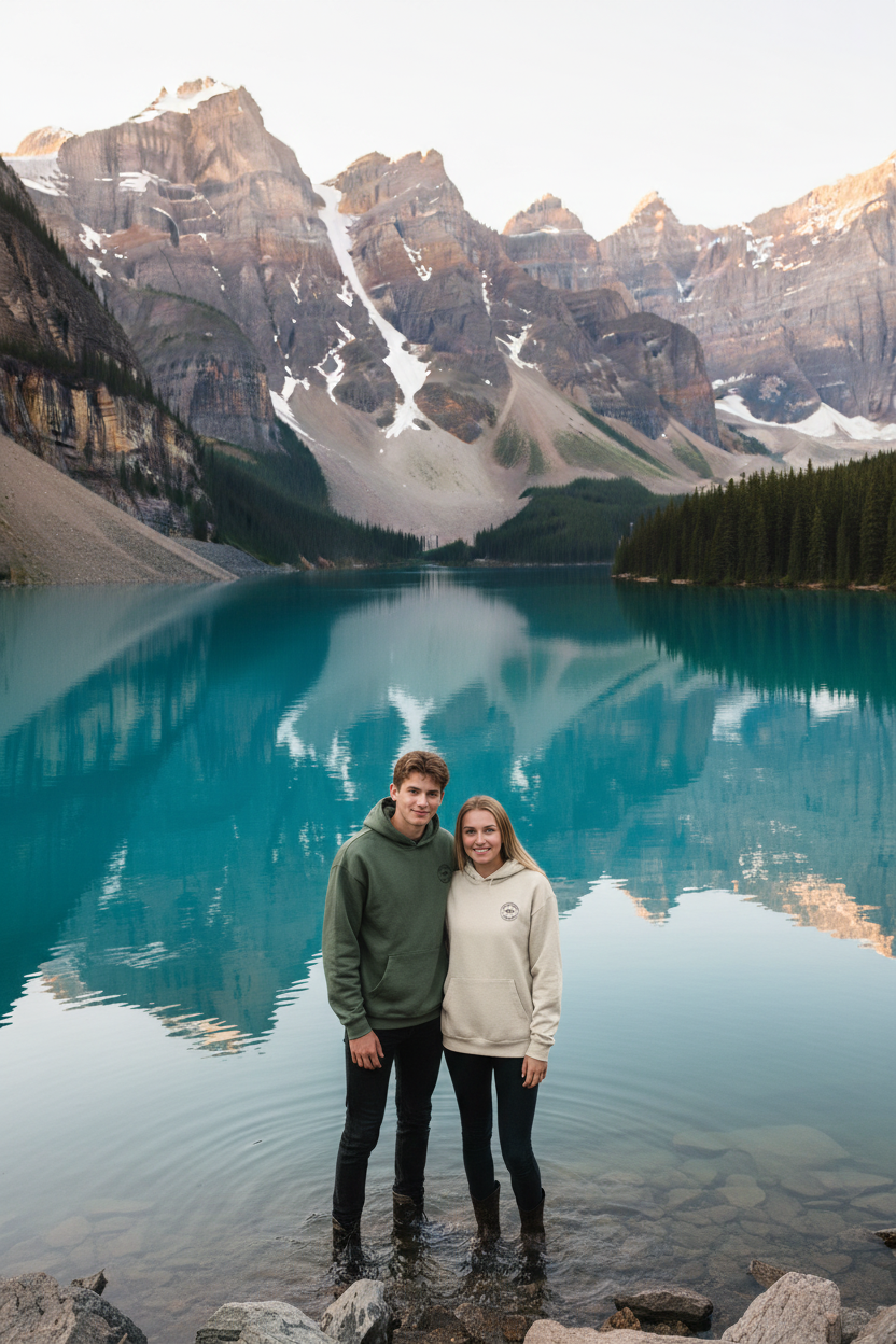 Mountain lake couples